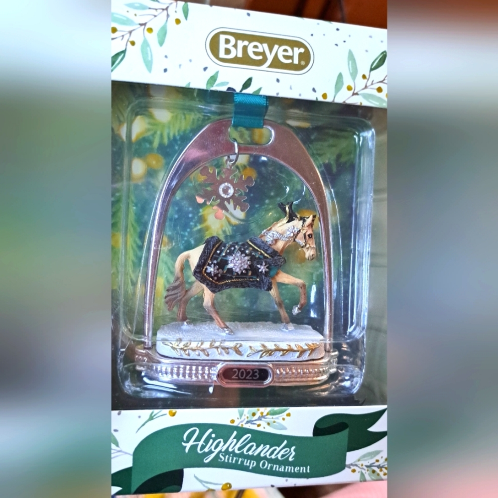 "Breyer" Horse Ornament Highlander 2023 Stirrup Ornament Mint Cond New in Box